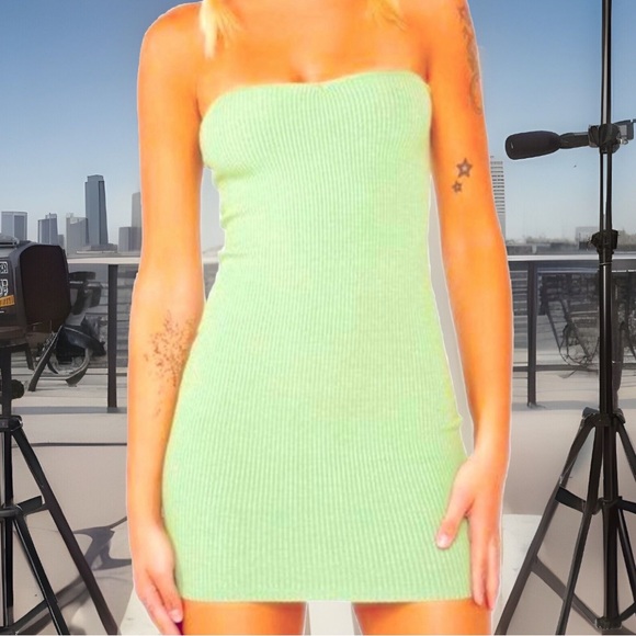 NWT BCBGMaxAzria Sahara Strapless Ribbed Sweater Jersey Dress - Picture 3 of 9